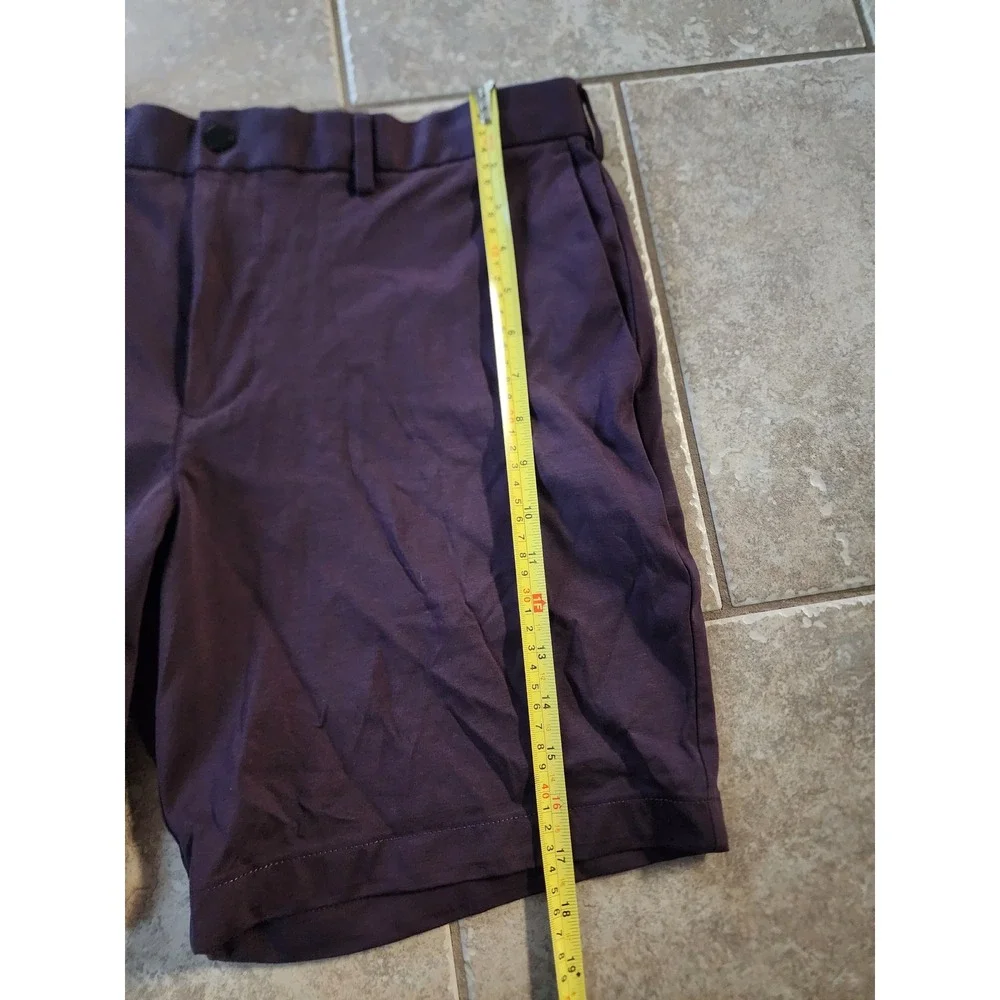 Banana Republic Luxe City Shorts Mens 35 Purple Flat Front Stretch Drawstring